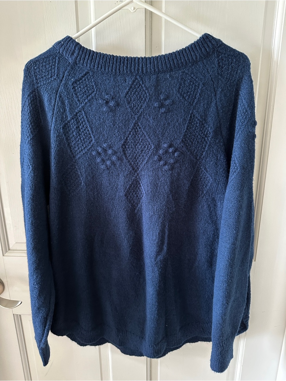 Penmans Denim Blue Diamond Cable Knit Crewneck Sweater Size XL - Picture 5 of 5